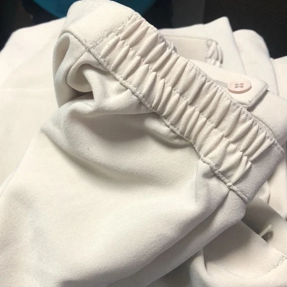 Allison Daley Off-White/Ivory Stretch Trousers with Creased Leg P193 - Picture 5 of 5